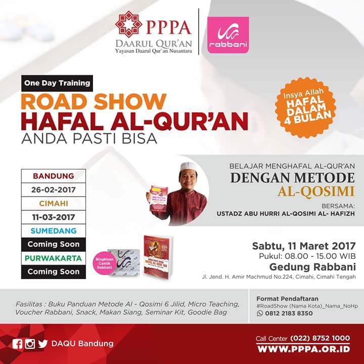 DAQU_Bandung's tweet photo. H-1

#RoadshowCimahi

@ngajibarengID @hanifida99 @kajian_dakwah @YukNgajiID @infocmh @Infobdgbarat_ @bandungbaratnet @PemudaMuslimCom https://t.co/avuhdoKmil