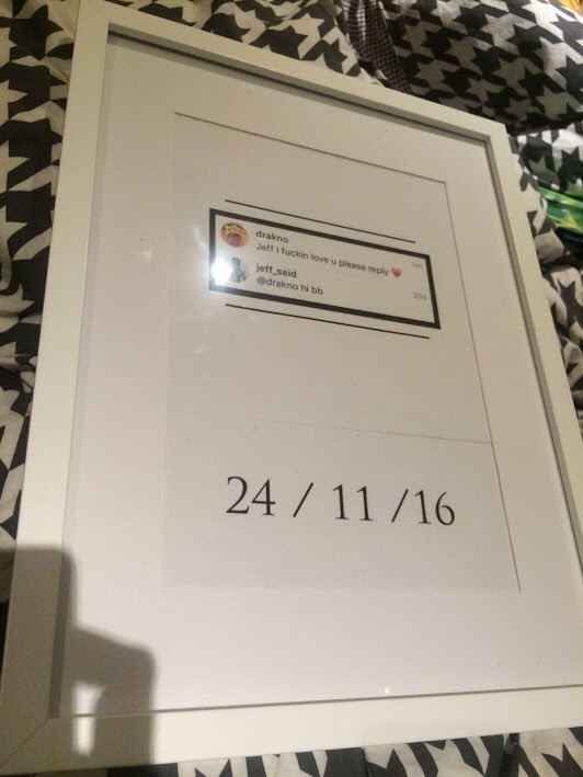 lol I replied to this guy's comment on IG and he printed it and framed it on his wall