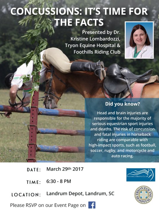 TryonEquine's tweet image. Concussions : It's time to know the facts - An event that is important for anybody who rides horses! - goo.gl/IEV7F9