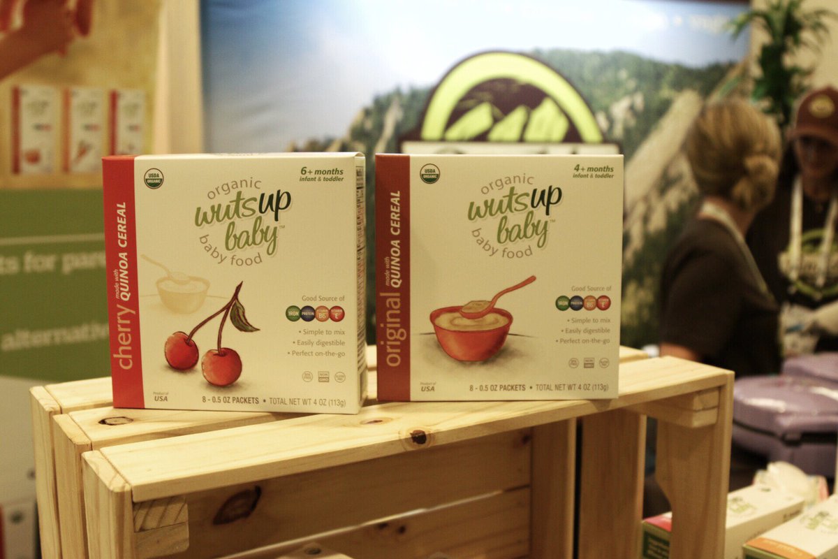 noshdotcom's tweet photo. New at #expowest @WutsupBabyFood Organic Instant Quinoa Cereals for baby/toddler. Booth# M117 #expowest2017 #instantcereal #babyfood https://t.co/TAWZACGiCo