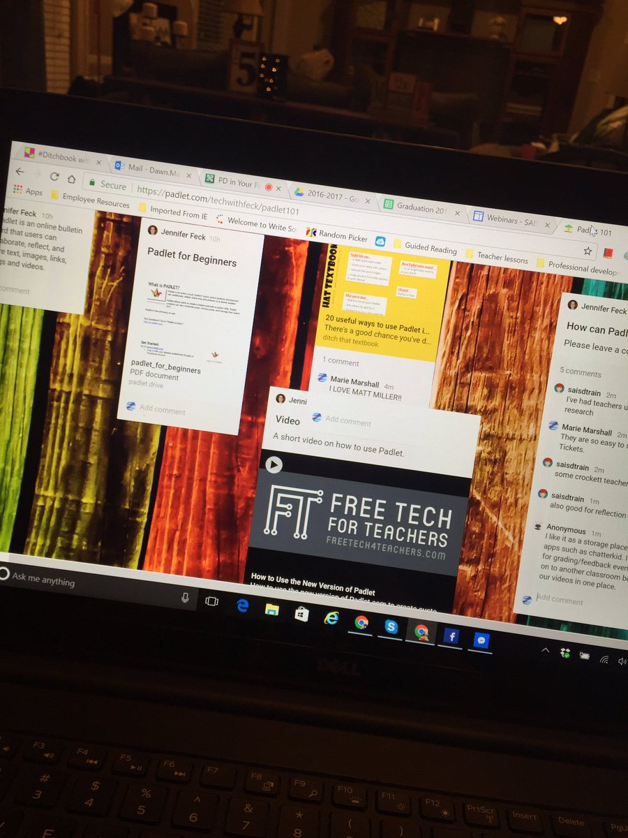 PD in my Jammie's all about Padlet. Thanks for taking the time to teach us about Padlet. #saisdtechtrain