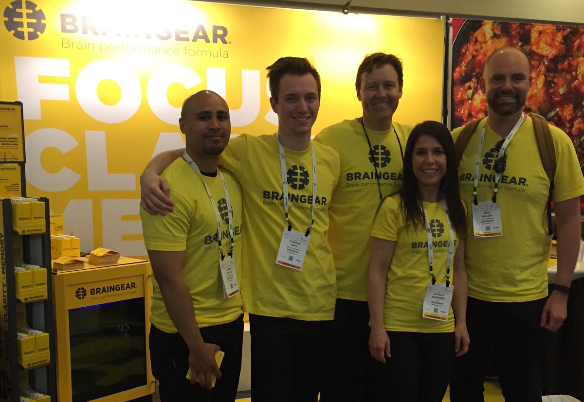 BrainGear's tweet photo. Our team is ready for @NatProdExpo - stop by to sample BrainGear for yourself &amp; #accessmore! #focus #clarity #memory #expowest #ExpoWest2017 https://t.co/MmM4BADthA