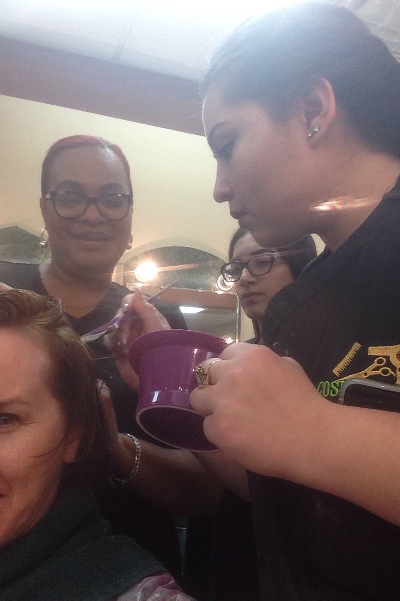GinaJKnits's tweet photo. #FBISD #FBISDTechEd is the district's best kept secret! $5 haircut, $25 highlights. https://t.co/WR9zjDaCID