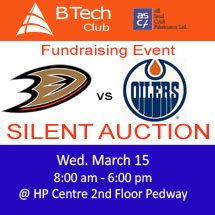 NAITBTechClub's tweet photo. We will be hosting a silent auction on March 15 (8am-6pm) outside of the HP computer commons for a pair of Oilers tickets! https://t.co/Zcki8iWyeT