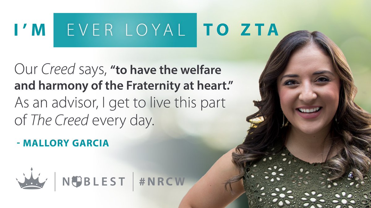 The "e" in NOBLEST stands for Ever Loyal ❤
Mallory shares what makes her Ever Loyal as an alumna &amp; advisor: facebook.com/ztafraternity/…

#NRCW