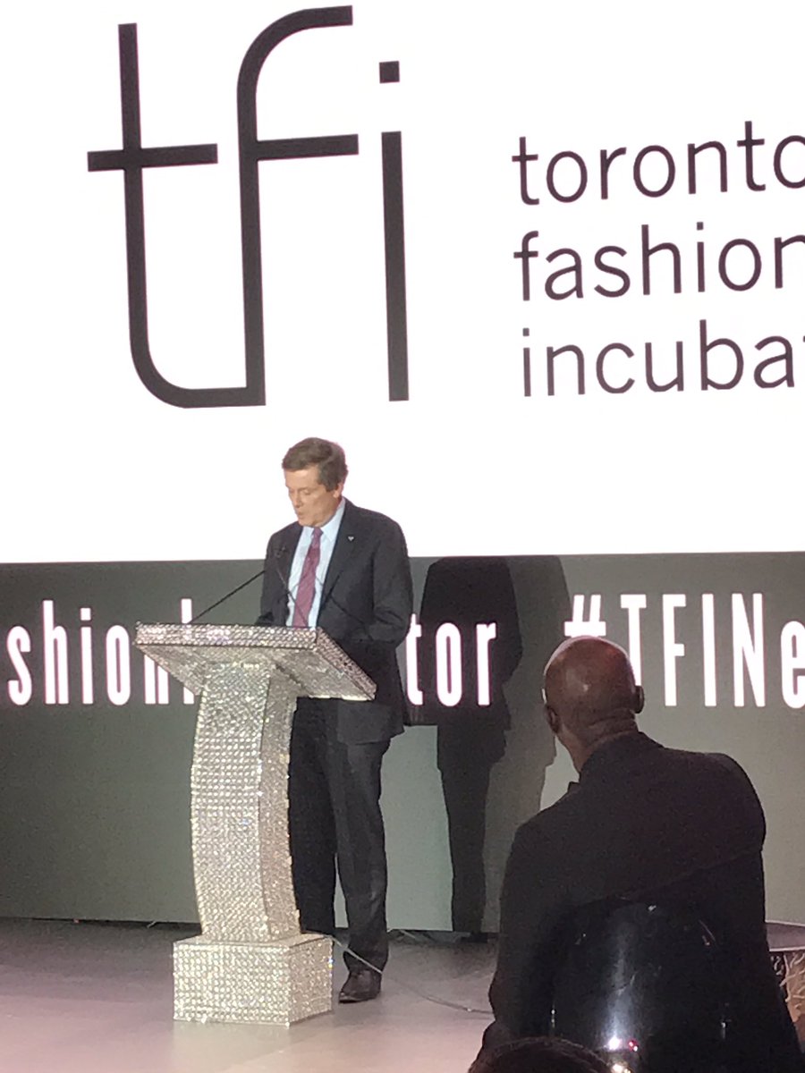 shaunalevy's tweet photo. "Creativity & fashion don't get enough attention " - @JohnTory at #TFINewLabels about #toronto innovation. #designmatters #designstory https://t.co/T5fLdWHZzm