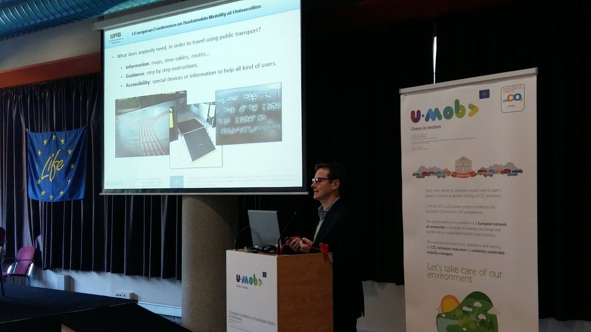 Umob_LIFE's tweet photo. Marc Vallribera, researcher in @appandtown speaking about their mobility solutions #accesibility #mobilityBCN https://t.co/RpVpqGaME1