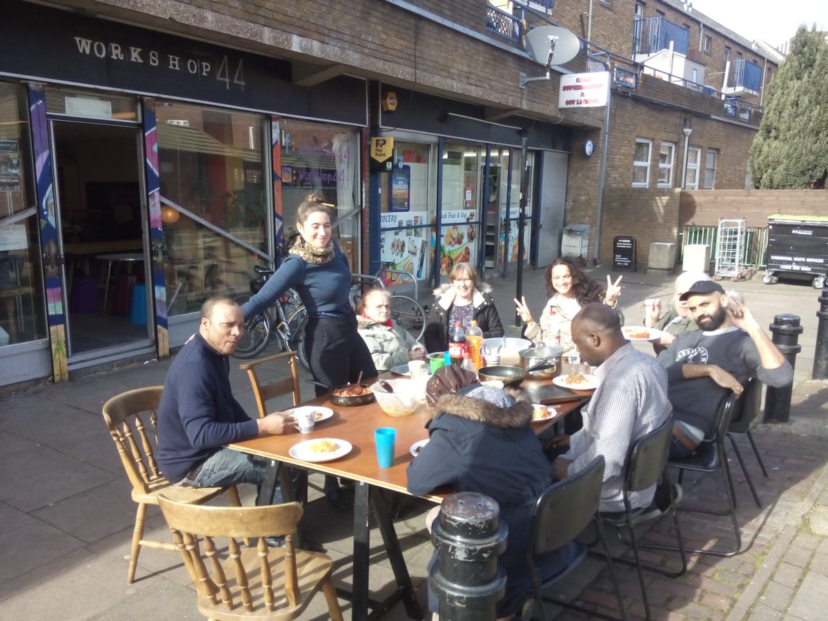 hackofalltrades's tweet photo. The sun at #Workshop44 yesterday was beautiful! Food and community done right! https://t.co/XiAxrXqjtd