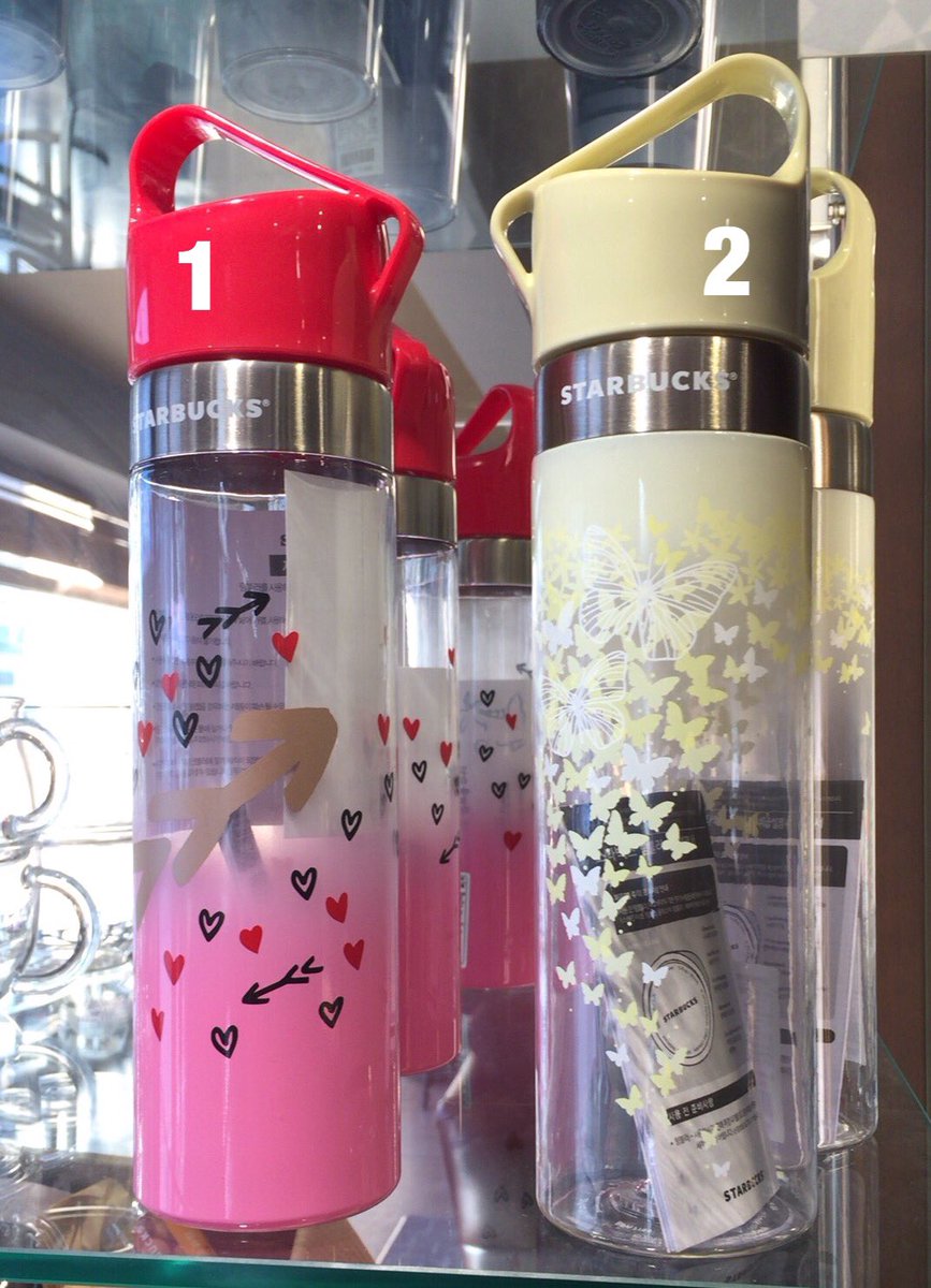 Daisy 韓国商品代行 1 ハートウォーターボトル 2 イエローバタフライウォーターボトル 韓国スタバだけの商品です 数量限定 詳しくはdmにて お問い合わせの際は商品名と番号をお書きください スタバ 韓国代行 タンブラー 韓国限定 蝶
