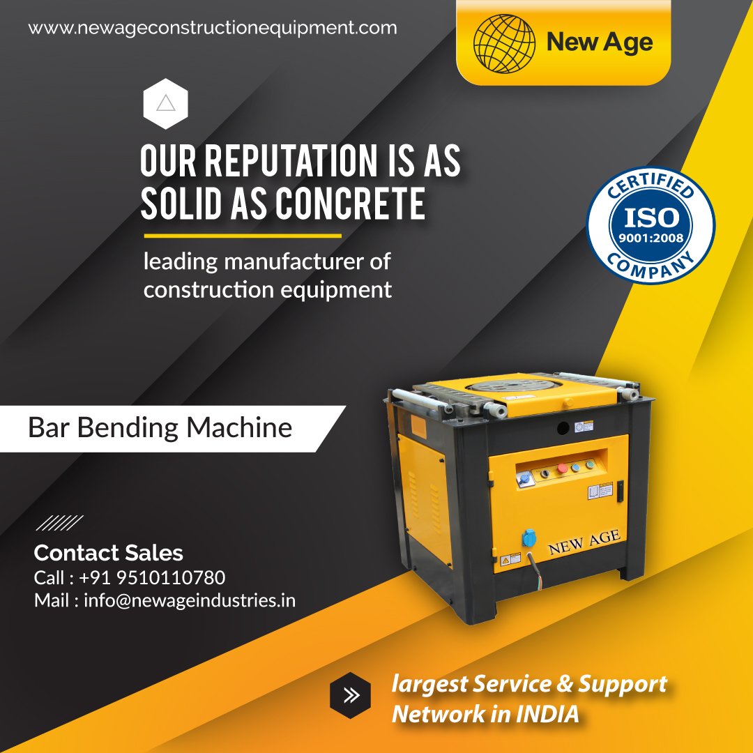 Newage_2011's tweet photo. We are one of the prominent construction machine manufacturers, offering heavy construction machinery
#barcuttingmachine #barbendingmachine https://t.co/OcoJn5agMG