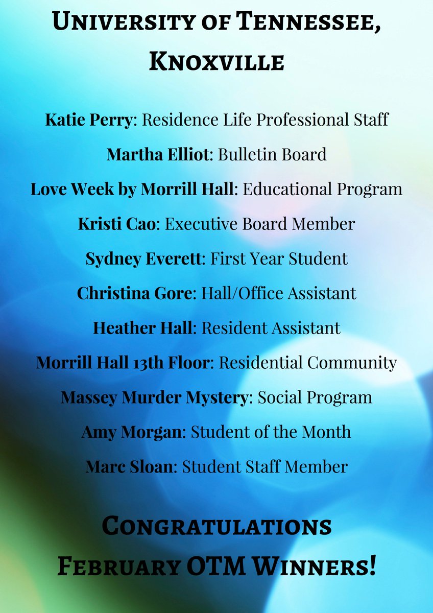 Congratulations to our February Of The Month Winners!!