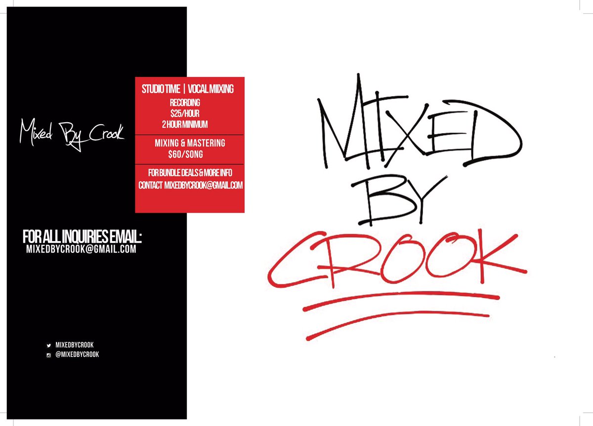 MixedByCrook's tweet photo. Hit me if you need studio time, mixing or mastering.
#DesignsBy4 π https://t.co/zdabTASlzI