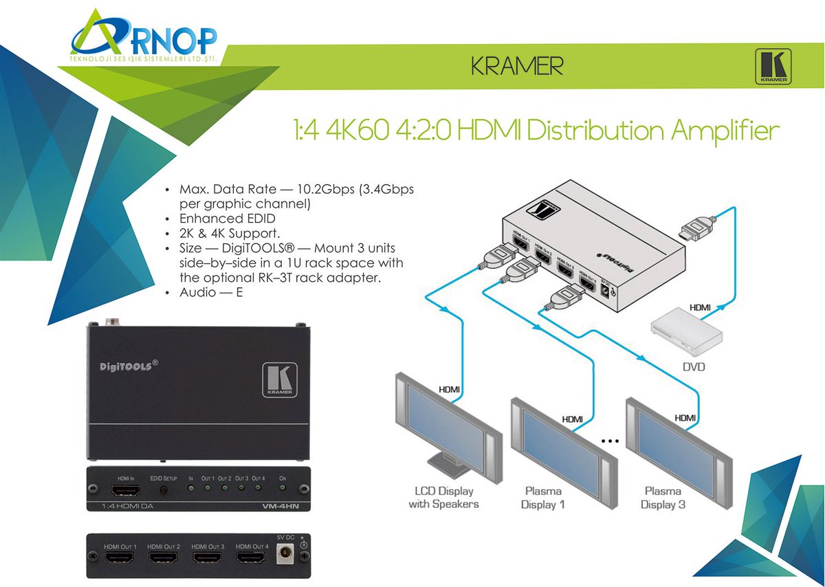 Arnopltd's tweet photo. Kramer   |    1:4 4K60 4:2:0 HDMI Distribution Amplifier
#arnop #kramer #hdmi #amplifier https://t.co/h1Qahp6tAy