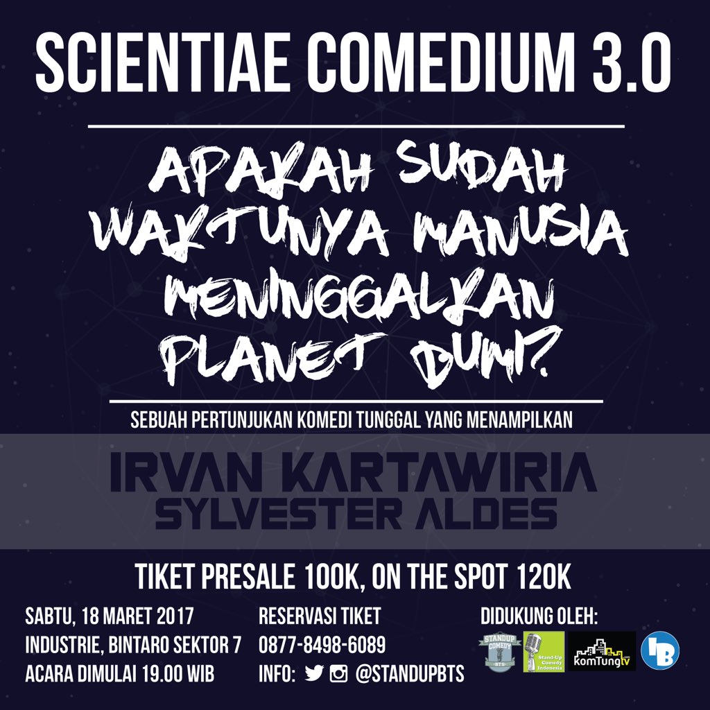 StandUpIndoTNG_'s tweet photo. Selain bisa nonton openmic, di #OpenMicBTS kamu juga bisa beli karcis #SciCom3 & #TentangBintang lho! https://t.co/ODJZHHX6ED