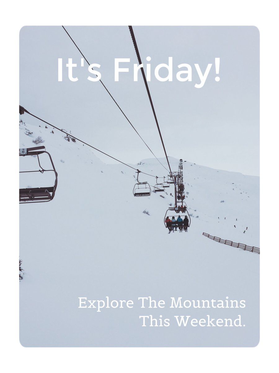 It’s Friday. Which means one more day until you can go outside and explore the great outdoors!

#Adventure #Ski #Mountains #Weekend #Explore