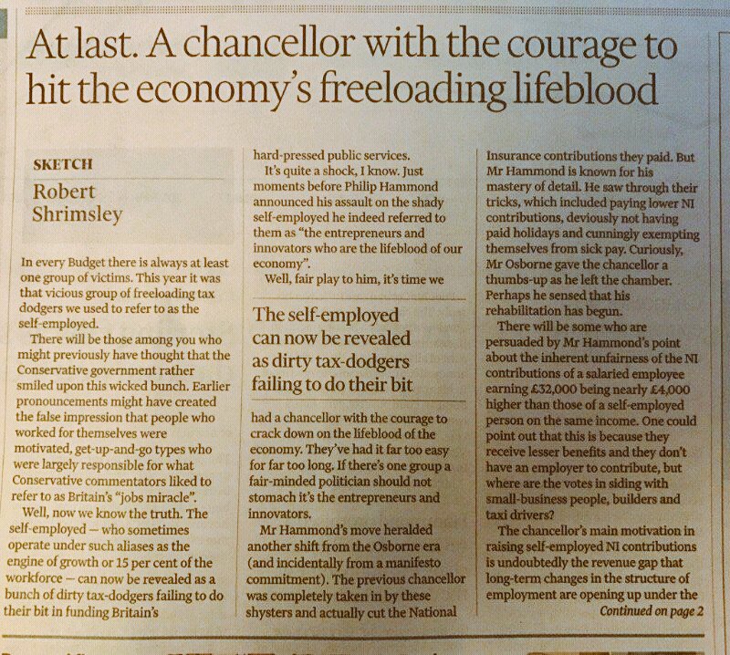 We Couldnt agree more. Financial Times: Chancellor hits the economys lifeblood #selfemployed #bitebackathammond #sme #soletrader