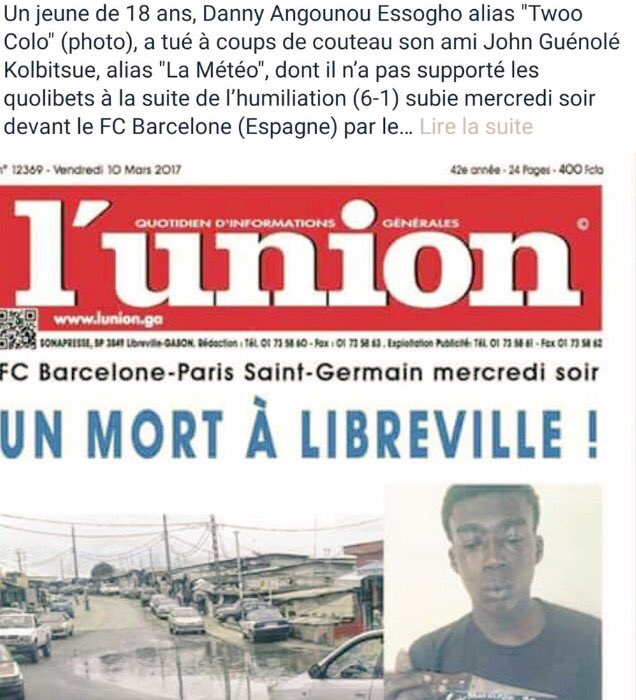 Gabon : un supporter du PSG tue son ami après leur humiliation face au FC Barcelone