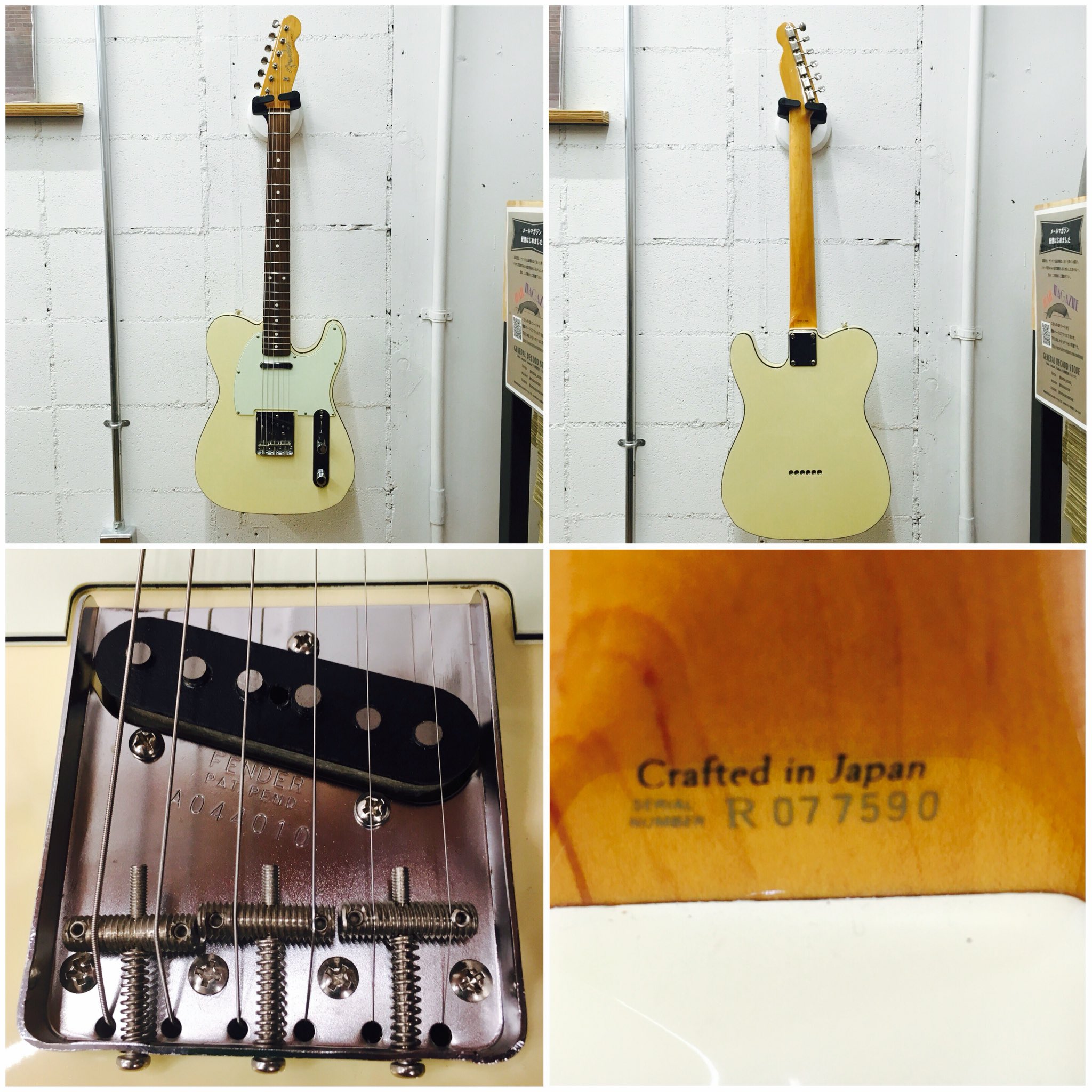 フェンダー　テレキャスター　エレキギター ナチュラル Fender Telecaster Olympic White 1966年製【Alder Body / Black