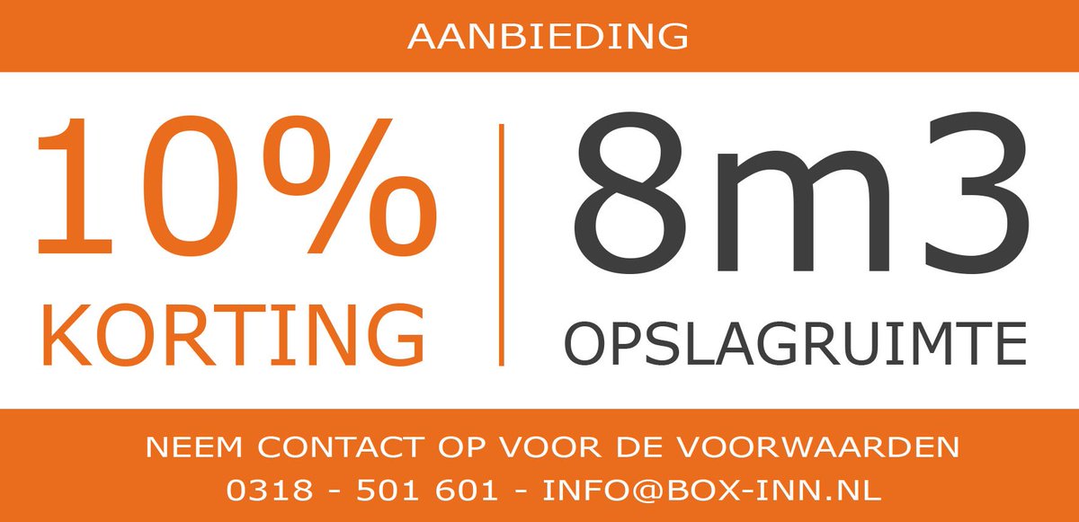 Deze maand 10% korting op alle #opslagruimtes van 8m3. #self-storage
#goederenopslag #opslag