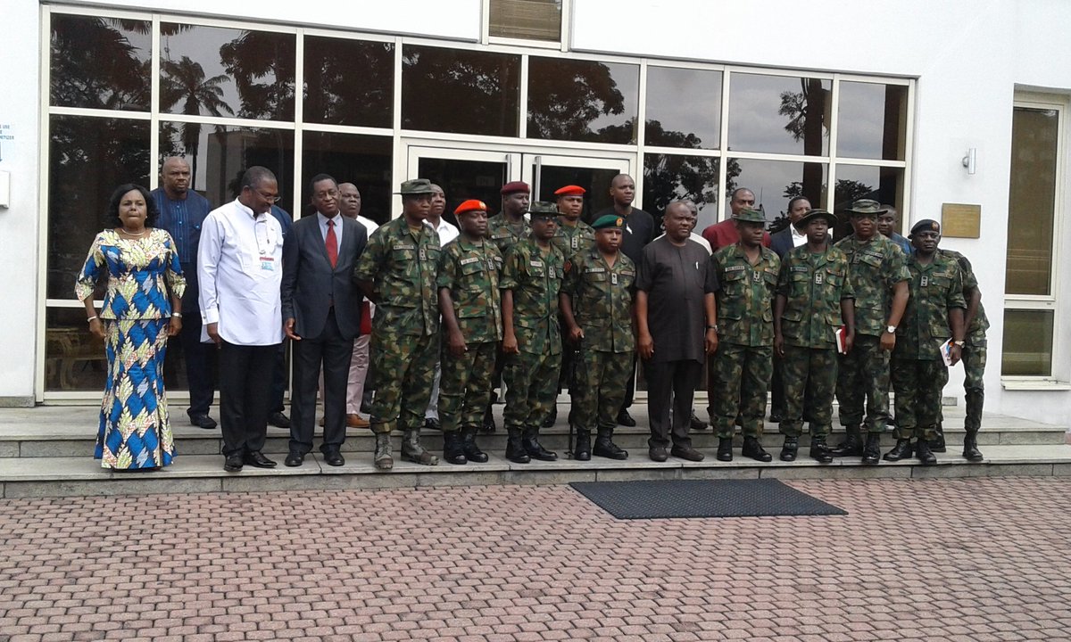 GovWike's tweet photo. Governor Wike With General Major Udoh and members of his delegates in Government House.
#GOCvisit https://t.co/MYwwimI9tX