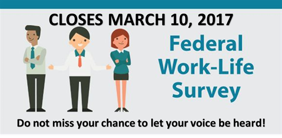 USOPM's tweet photo. Federal WorkLife Survey closes today! If you got an email to participate, make your voice heard! https://t.co/E52INjOOIW #WorkLife4Feds https://t.co/VzbZwgHTQW