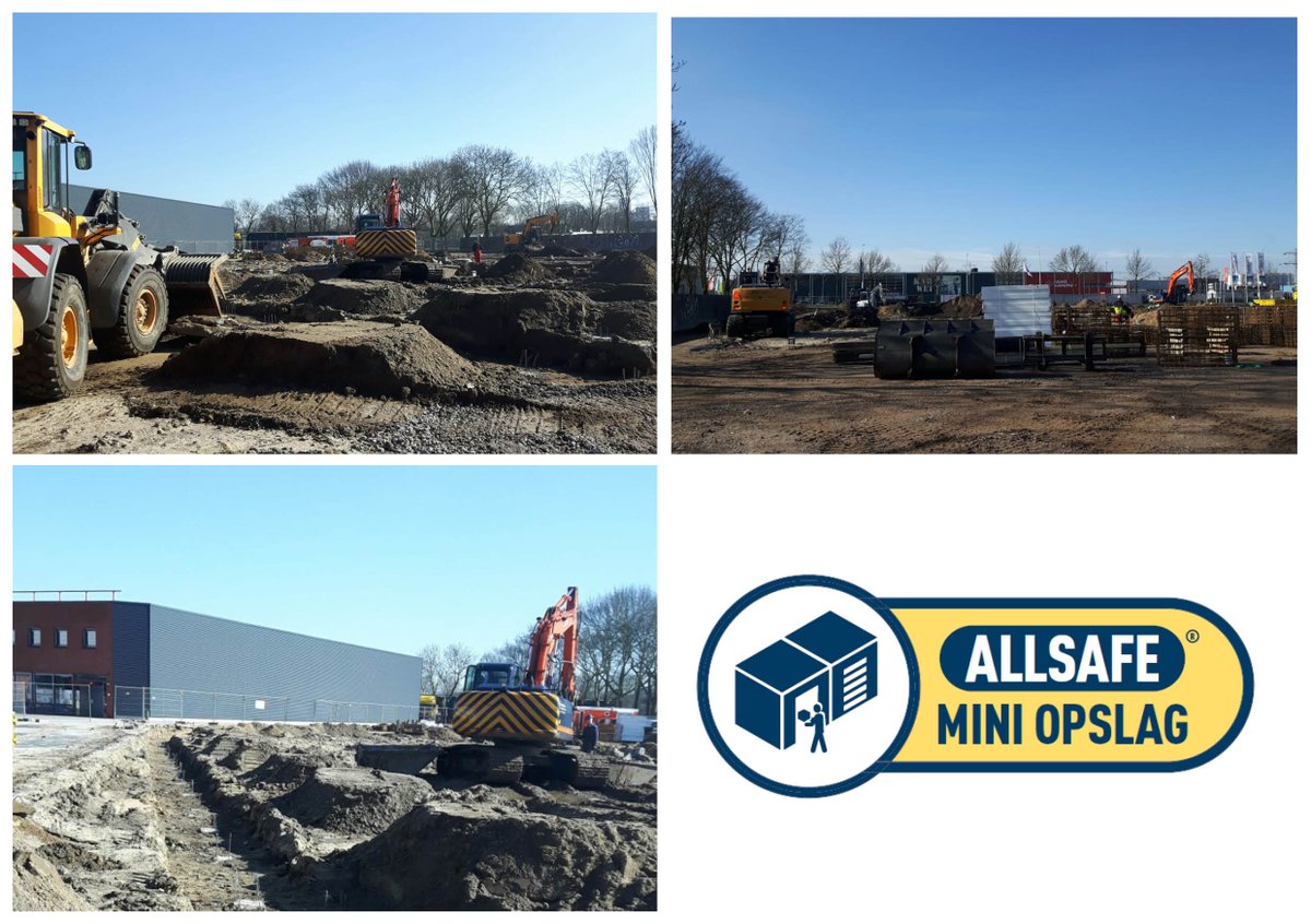 Bij ALLSAFE in Nijmegen is het heiwerk gereed en kan er gestart worden met het uitgraven van de fundering.