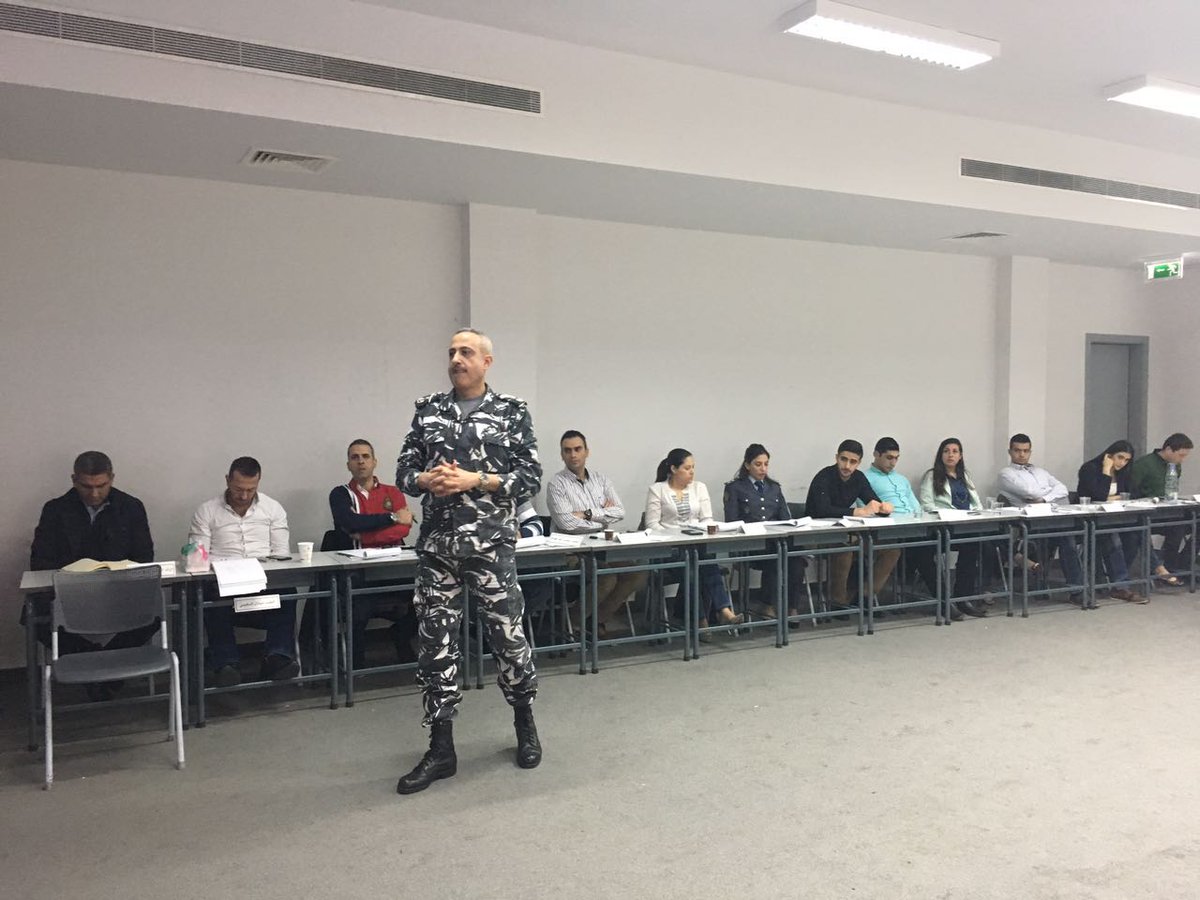 Capacity building training for Security Personnel. Today's focus is 'Protection of #Women during armed #conflicts,' by Colonel Elie Al Asmar