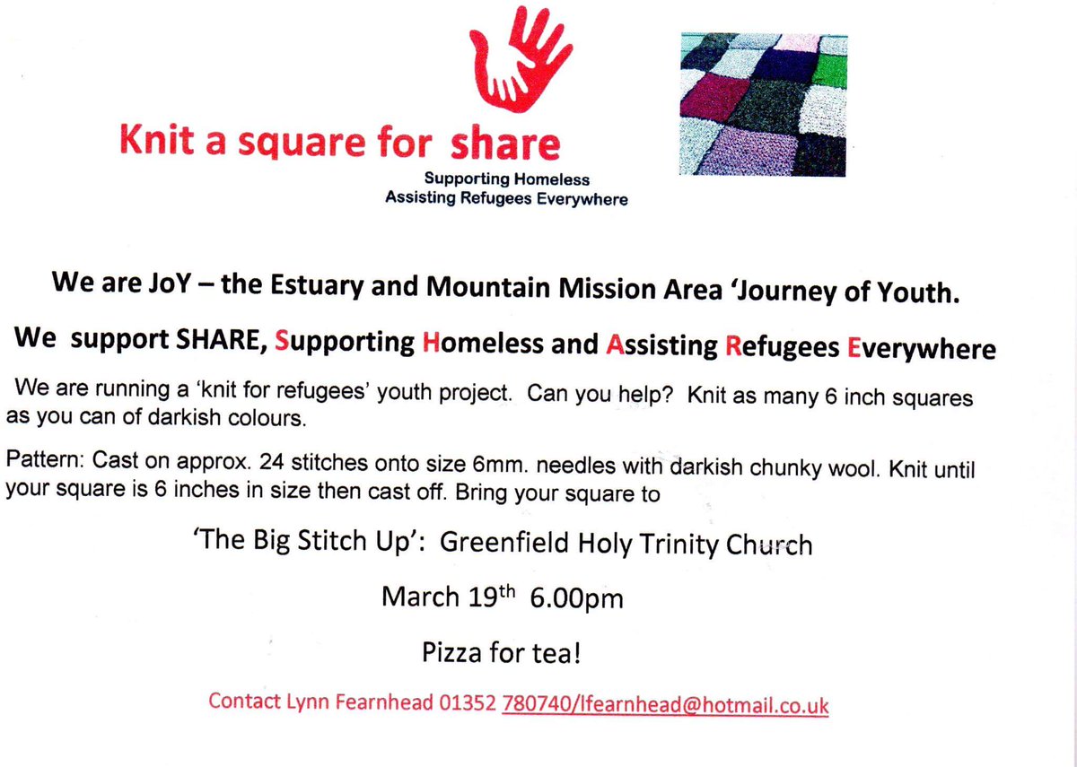 srgchaplaincy's tweet photo. Knit as much as you can. Share the message! #knitasquare #share #charity https://t.co/wHKwFt1nax