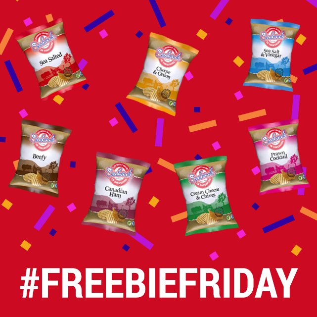 SeabrookCrisps's tweet photo. Yay its Friday! 💪  #RT and follow for the chance to win a box of crisps! #FreebieFriday https://t.co/YgILMX4vxX