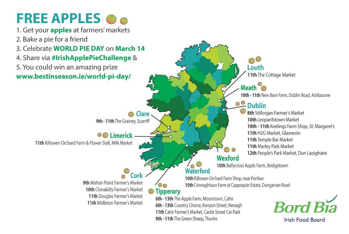 limerckfoodguru's tweet image. Get your free Apples @KillowenFarm 🍎 and celebrate World pie day on March 14 @Bordbia @KillowenFarm @TheMilkMarket