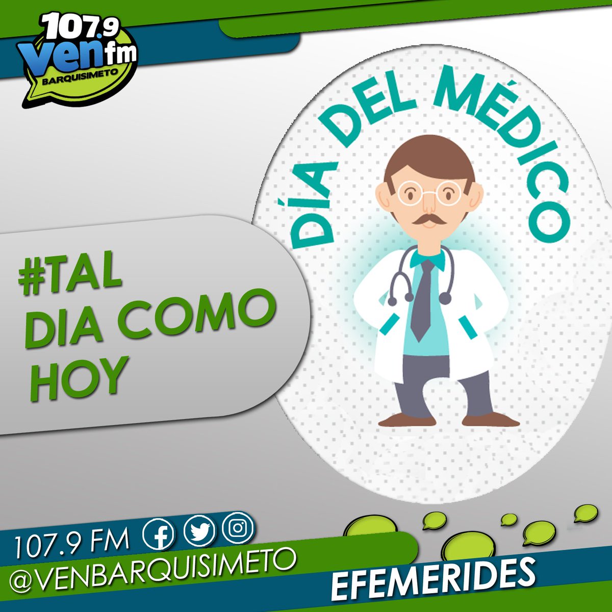 VenBarquisimeto's tweet photo. #TalDiaComoHoy Conmemoramos el Día del Médico en Venezuela, en homenaje al natalicio de José María Vargas #FelizDíaDelMedico #Venfm https://t.co/9I136rtugO