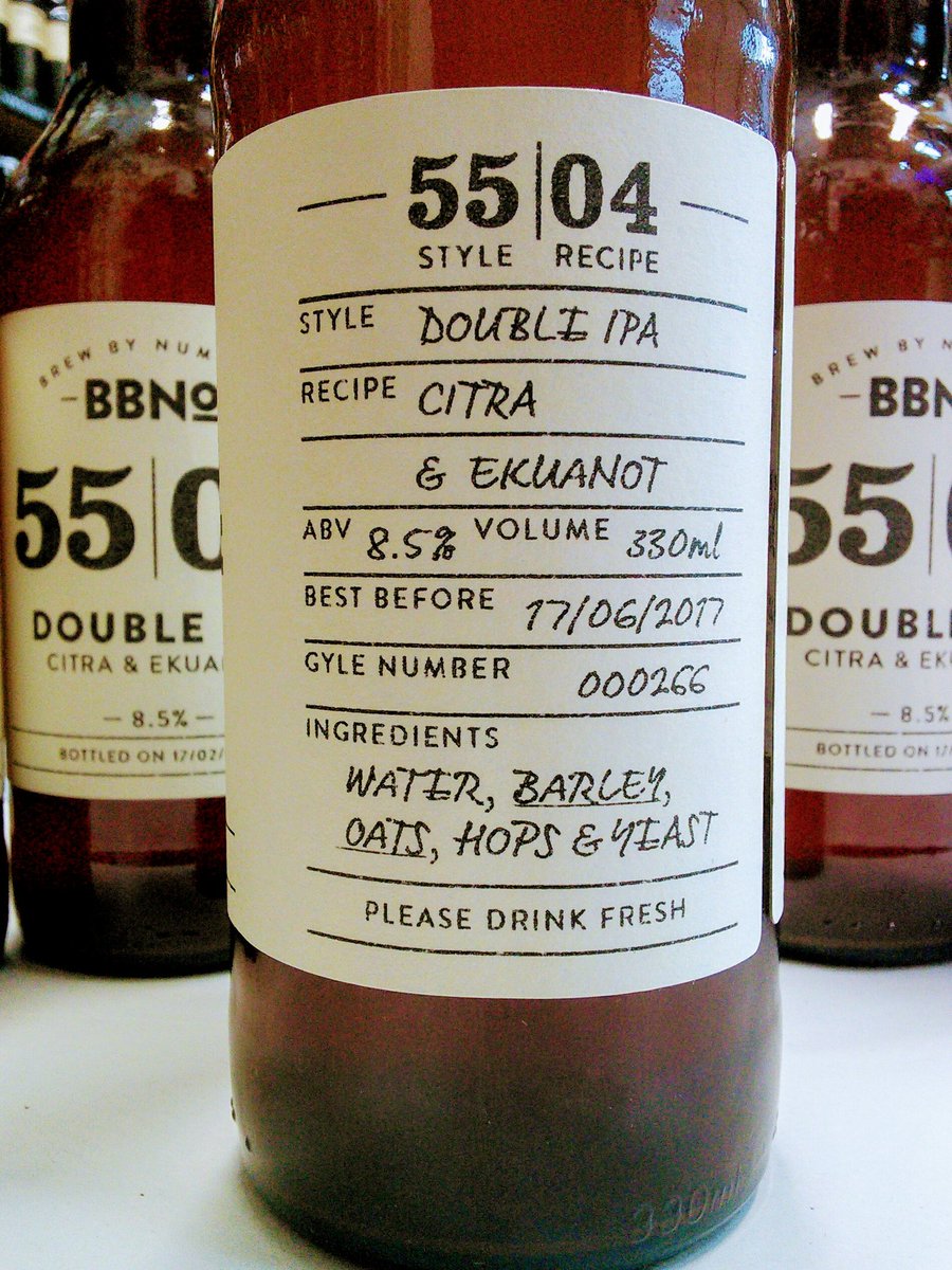 In a world full of DIPAs, we somehow think that this will be up there, up there with the very best. <a href="/BrewByNumbers/">Brew By Numbers</a> 55/04 Citra Ekuanot!