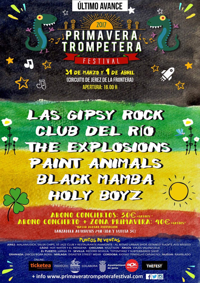 Muy contentos de q se unan al #Primavera #Trompetera ☀🌻🎉🎶⛺️💃🍻 Nos vemos el 31 de marzo y 1 de abril para celebrar la primavera a lo grande🚀