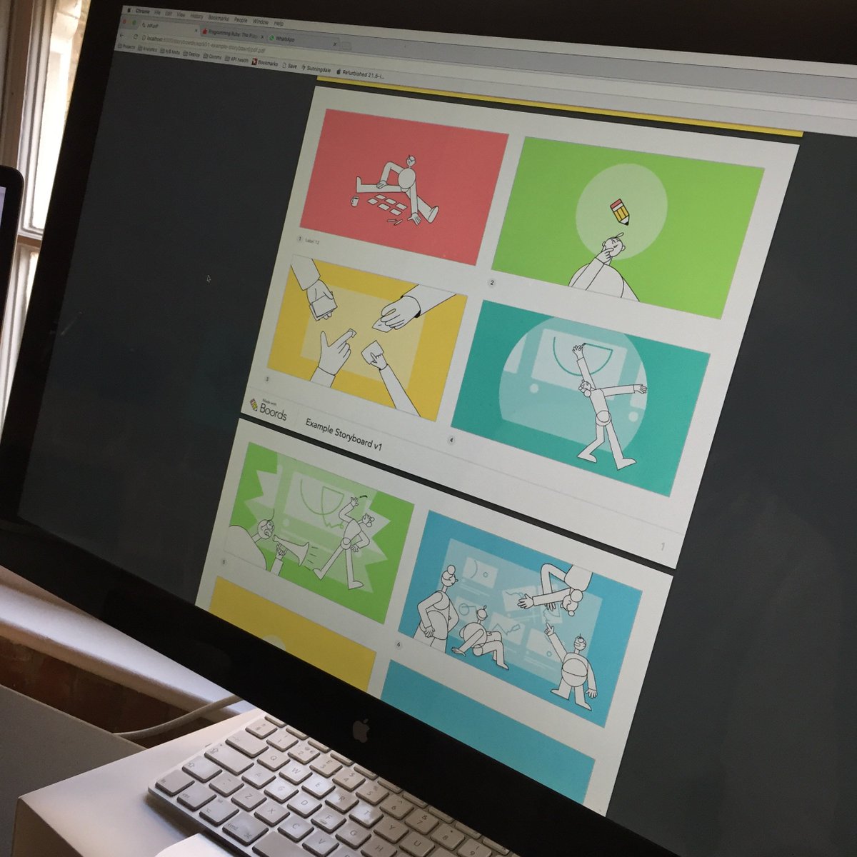 boordsapp's tweet photo. Sneak peek alert! We're busy coding some new PDF export layouts, including this little 2 x 2 setup ๐ #StoryboardingMadeSimple https://t.co/9wyyJ74BFf