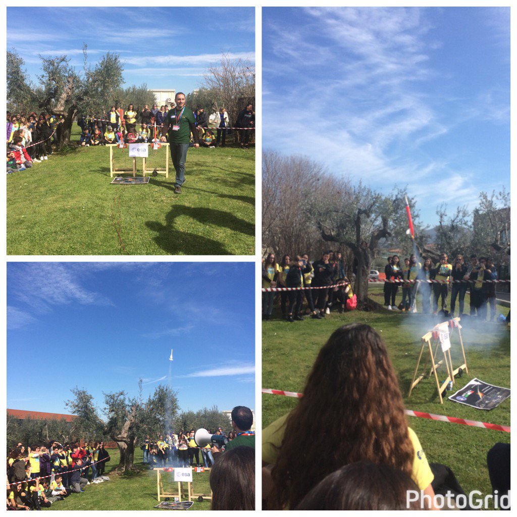 sgcsalmon's tweet photo. Great weather @ESA_Italia #ESRIN affords us 3/4 successful @BIS_Italia #rocket launches! 🚀🚀🚀😎👍🏻 🚀👎🏻🙁 #OpenDays2017 https://t.co/9UiLYG4UQc