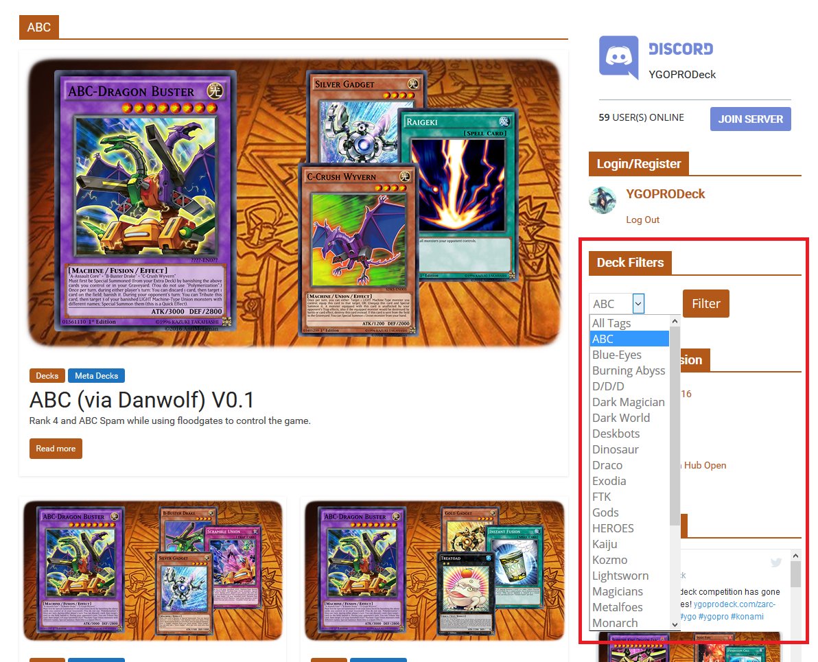 YGOPRODeck - Easier methods for finding decks, Deck Filters! : r/yugioh