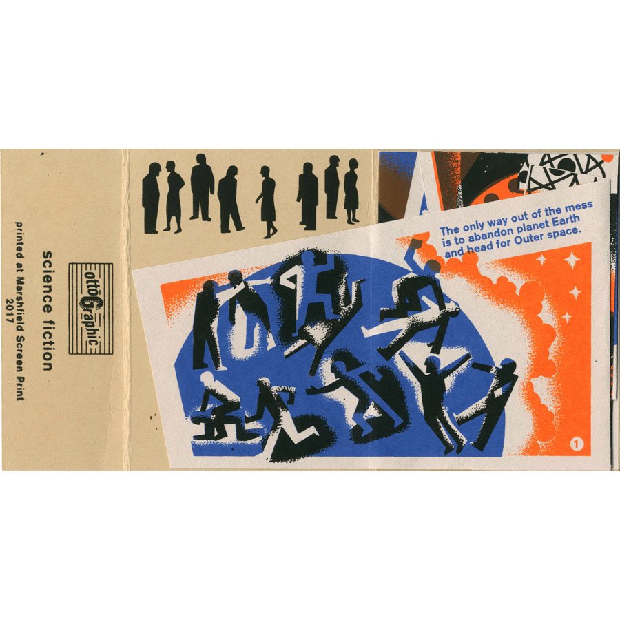 ottographique's tweet photo. Brand new ottoGraphic #crosscutfold #scifi #artistbook escape the mess, a new #Europe on a distant planet #diem25 https://t.co/p7LvugahUq https://t.co/j26IBEMF5O