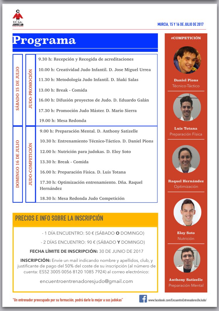 🔉🔉🔉🔉🥋🥋🥋🥋🥋
Info, programa &amp; precios del "1er Encuentro Entrenadores de Judo" #judo #formacion #actualizacion #formacion #competición #coach