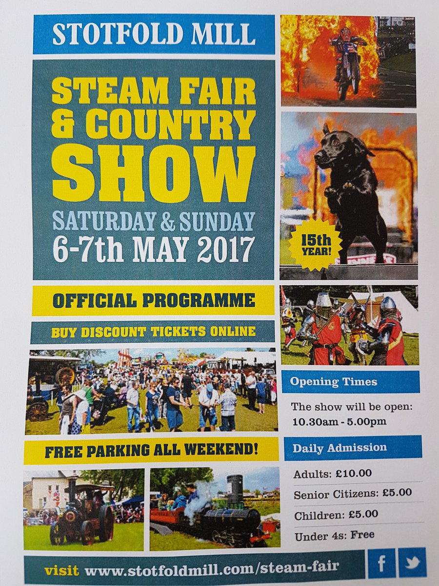 stotfoldmill's tweet photo. Have you marked your calendar? We hope you're coming! 
6th-7th May 2017 Stotfold Mill Steam Fair &amp; Country Show #family #fun #greatdayout https://t.co/XYCRvrroNo