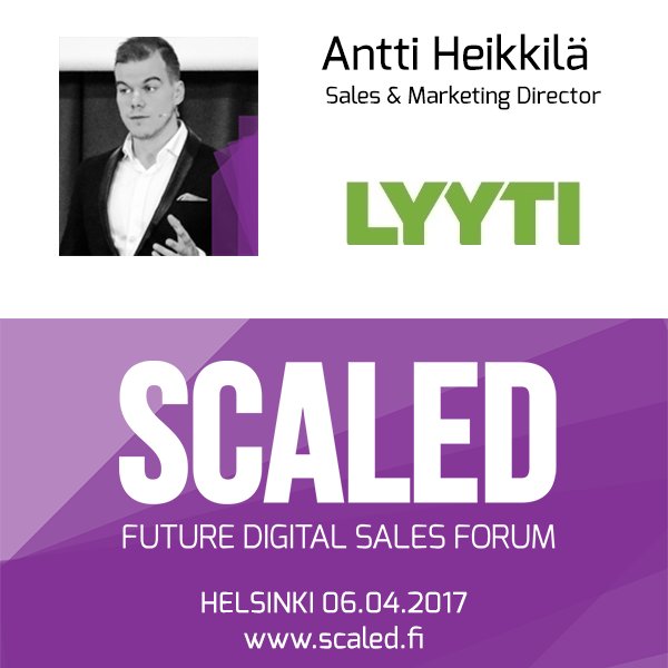 SCALEDfi's tweet photo. Hear about @Lyyti_EN's #digitalsalessuccess case from Antti Heikkilä at #SCALED17! https://t.co/noHfJgl06K https://t.co/JvSMunllFT