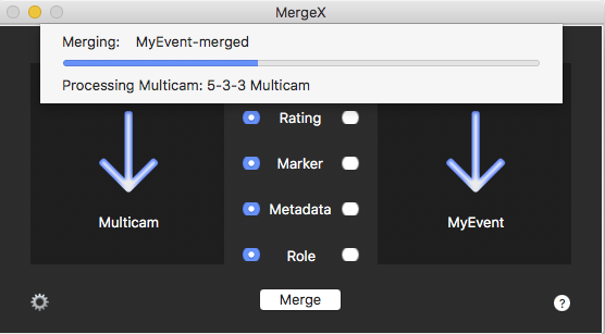 MergeXapp's tweet photo. MergeX v1.1 is live! New feature, do no import non-matched: get your merged fcpxml with just the updated clips. #FCPX #MergeX https://t.co/fzYGh6MnFy