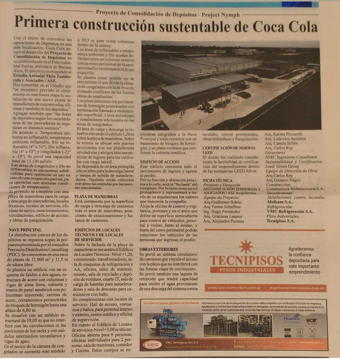 TPSconstructora's tweet image. Agradecemos al estudio ASZ Arquitectos y a @CocaColaAr por habernos elegido para la construcción de los pisos de su primer deposito Leed