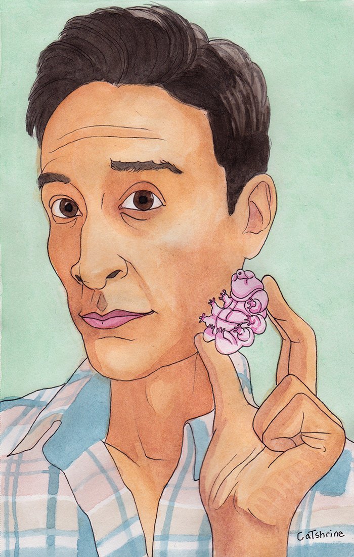 Danny Pudi with Tardigrade. 
Watercolour portrait Happy bday! 