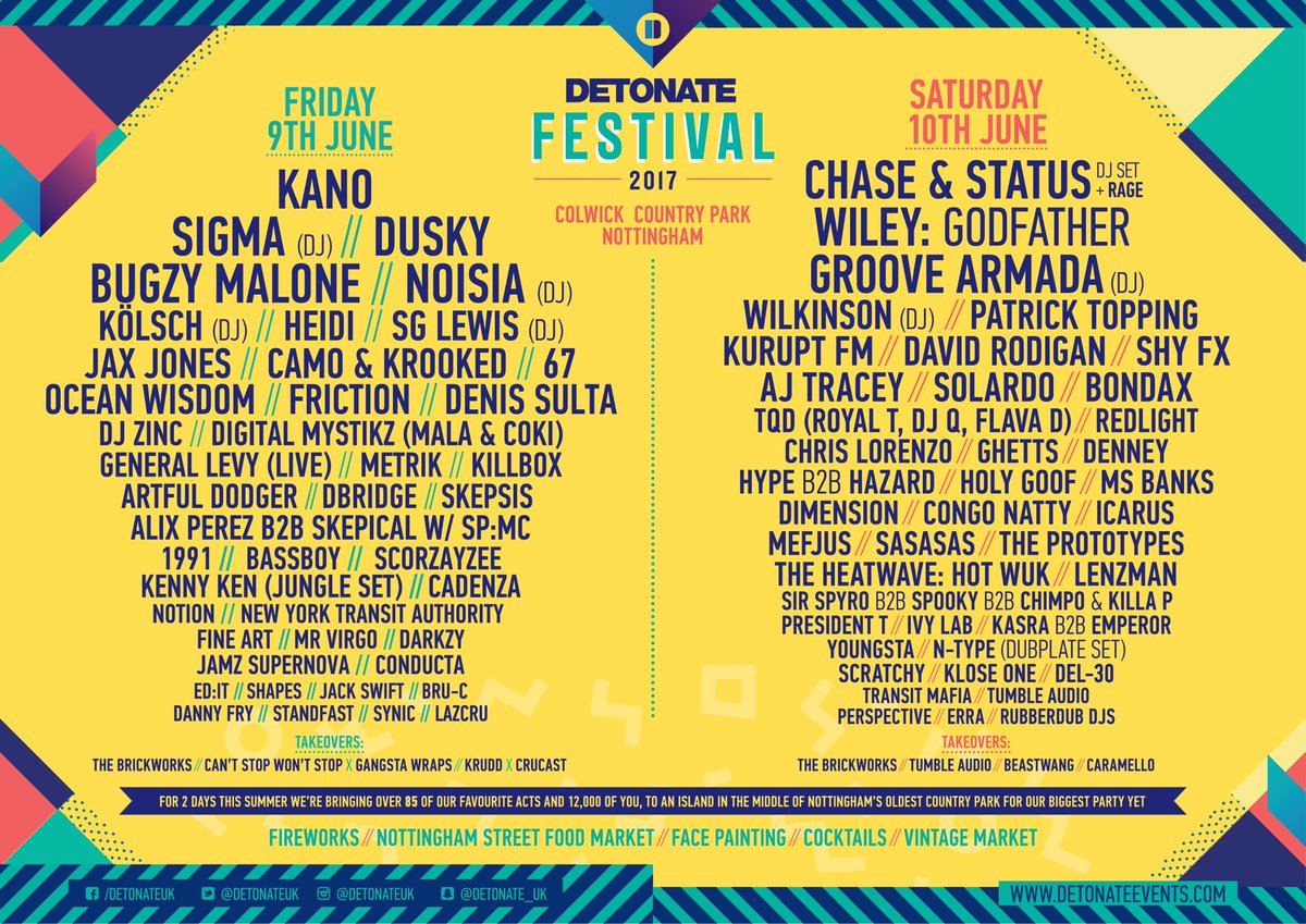 DetonateUK's tweet photo. DETONATE FESTIVAL 2017 FULL LINE UP ANNOUNCED! 

RETWEET TO WIN 5X VIP WEEKEND TICKETS! https://t.co/EVxoN6zh6B