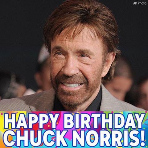 Chuck Norris turns 77 in human years today but 18 in Chuck Norris years. Happy Birthday! 