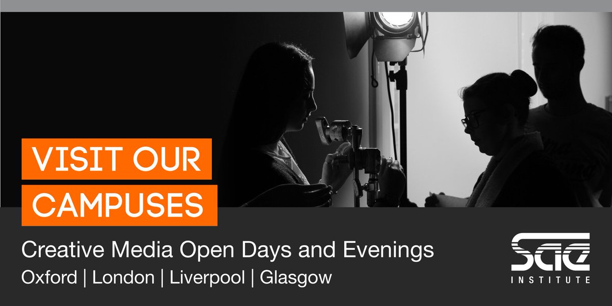 SAEinstituteUK's tweet photo. Book your place at an SAE Open Day and start your creative media industry career journey https://t.co/uaPWrloGeb #openday #ucas https://t.co/cFRBManTYa