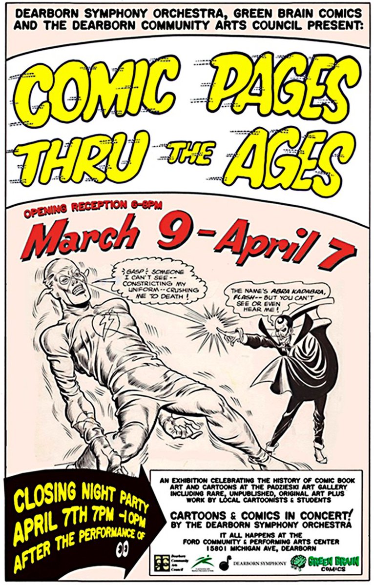 A new #exhibition of #ComicArt  &amp; #cartoons co-curated by Professor Emeritus Richard Rubenfeld in #Dearborn! dearbornfordcenter.com/images/news/co…