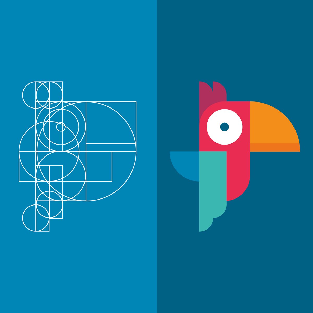 Vorige week postte ik dit al op Instagram 👋🏻 Simpele procestekening met gebruik van cirkels &amp; meetkundige vormen: resultaat een papegaaitje!