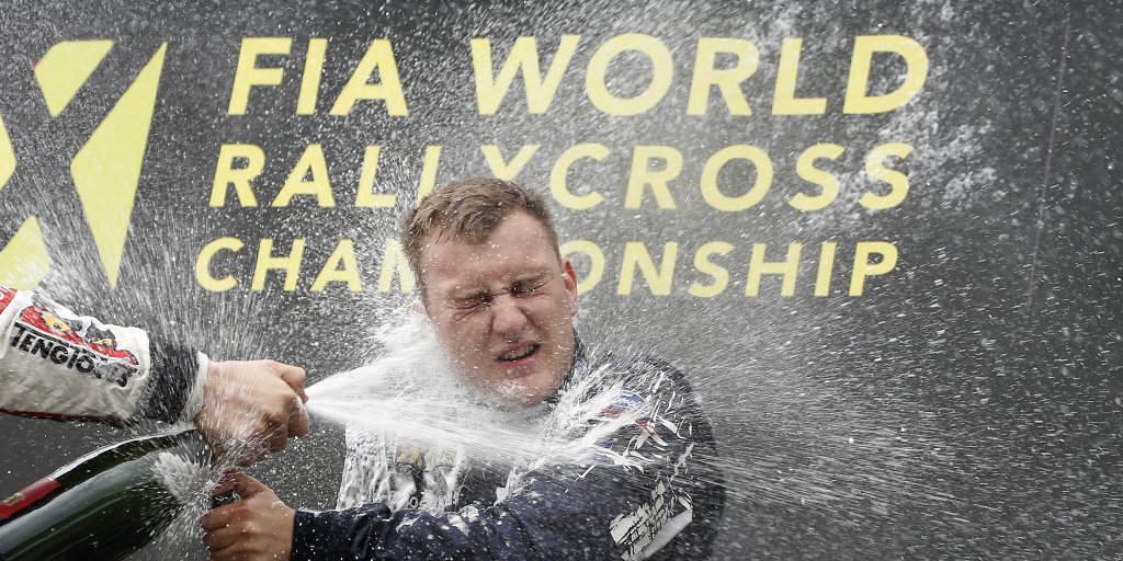 The next jubilee! 1,000 days ago, <a href="/ReinisNitissRX/">Reinis Nitišs RX</a> became the youngest driver to win a #WorldRX round in a Supercar. CHAMPAGNE!!! #EKSRX