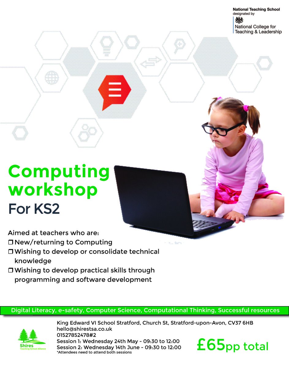 KES_Computing's tweet image. Teaching Computing at KS2? Need support? CPD lead by #KES &amp;amp; @WillowsCE Computer Science depts. Contact Shires TSA @teachingschool_ for info